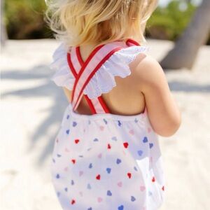 The Beaufort Bonnet Company Saylor Sunsuit Happy Hearts